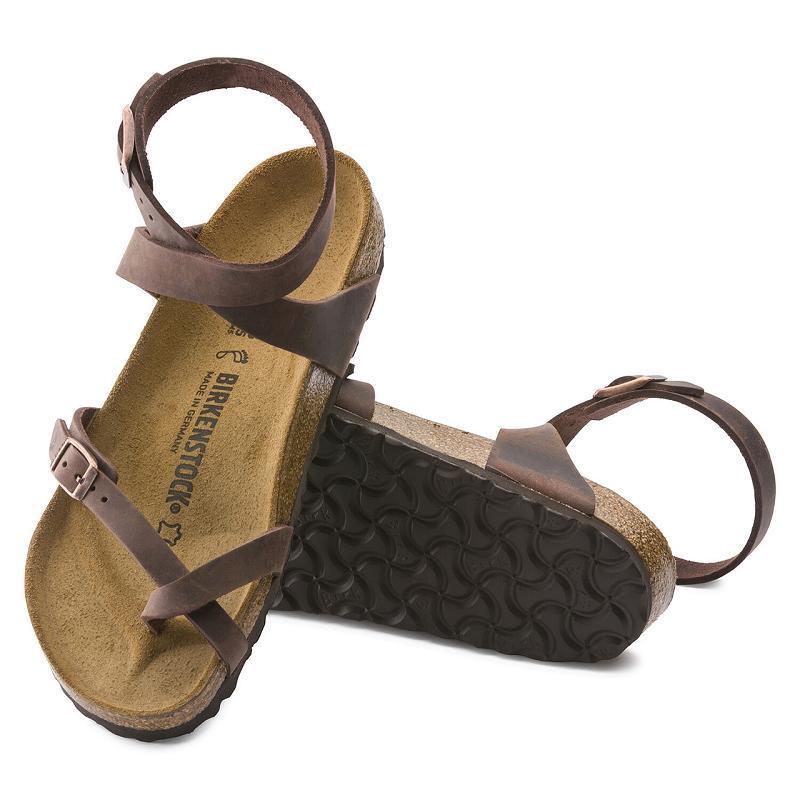 Birkenstock Yara Oiled Læder Sandaler Dame Brune | DK 366AHK